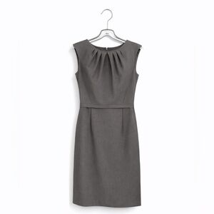 Tahari Arthur S. Levine Taupe Brown Sheath Dress Size 4 Work Wear Classic New